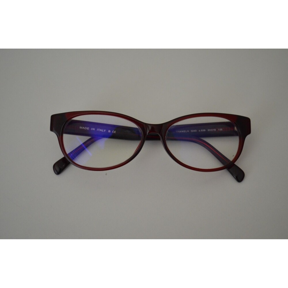 CHANEL 3243 c.539 Tweed Bordeaux Brown Red Eyeglasses Frames Italy 53-16-135 - Picture 2 of 15